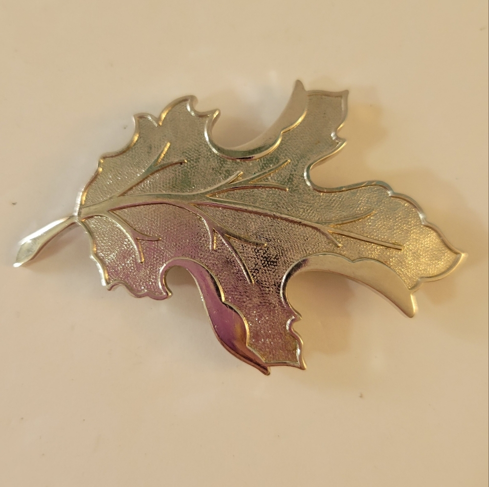 Hope Chest Maple Leaf Brooch Textured